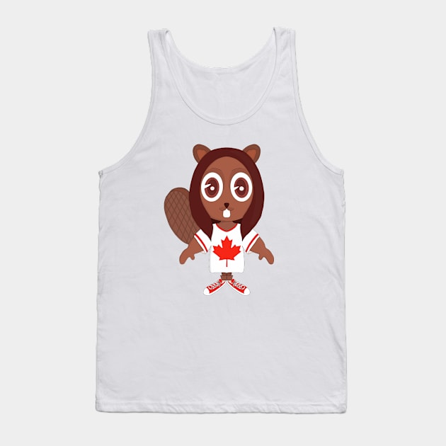 Canadian Beaver and the Red Sneakers Tank Top by DiegoCarvalho